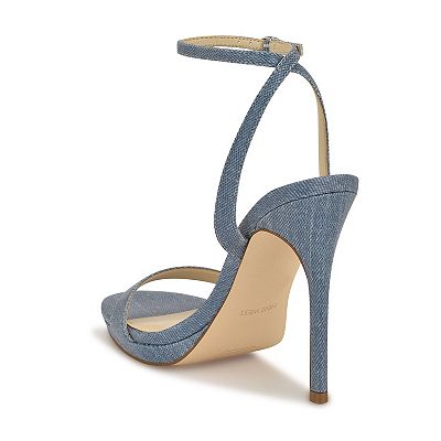 Escarpins Nine West à Bouts Ouverts – Noir, Semelle Intérieure Rose Doré, Taille 7, Talons 3,5 Pouces