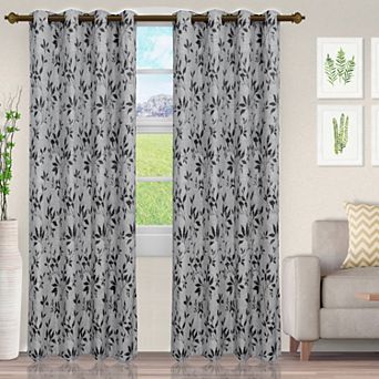 Superior Ghera Jacquard Grommet Top Set of 2 Window Curtain Panels