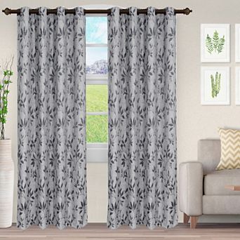 Superior Ghera Jacquard Grommet Top Set of 2 Window Curtain Panels