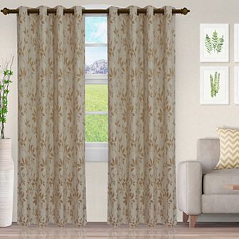 Superior Ghera Jacquard Grommet Top Set of 2 Window Curtain Panels