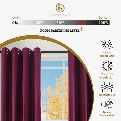 SUPERIOR Jaxon 2-Pack Room Darkening Grommet Curtain Set