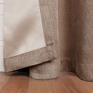 SUPERIOR Faux Linen 2-PC Room Darkening Grommet Curtain Set