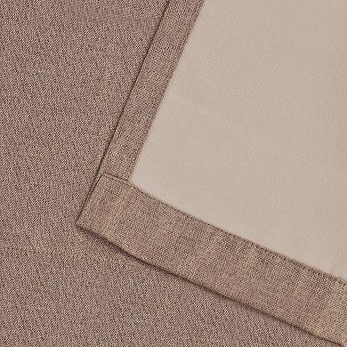 SUPERIOR Faux Linen 2-PC Room Darkening Grommet Curtain Set