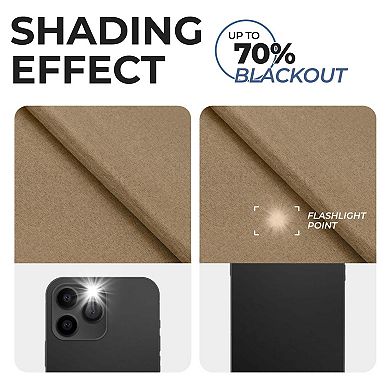 SUPERIOR Faux Linen 2-PC Room Darkening Grommet Curtain Set