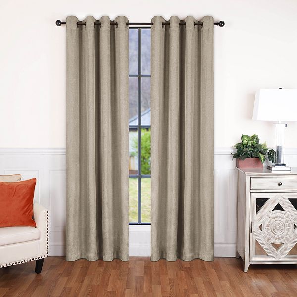 Superior Linen Blackout Curtains, Grommet Header, Set of 2, 52" x 63", Acorn