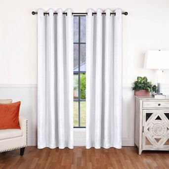 SUPERIOR Faux Linen 2 pc Room Darkening Grommet Curtain Set