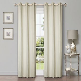SUPERIOR Faux Linen 2 pc Room Darkening Grommet Curtain Set