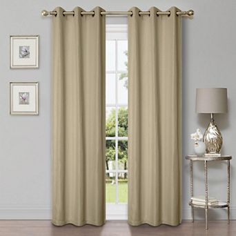 SUPERIOR Faux Linen 2 pc Room Darkening Grommet Curtain Set