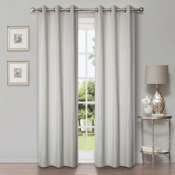 SUPERIOR Faux Linen 2 pc Room Darkening Grommet Curtain Set