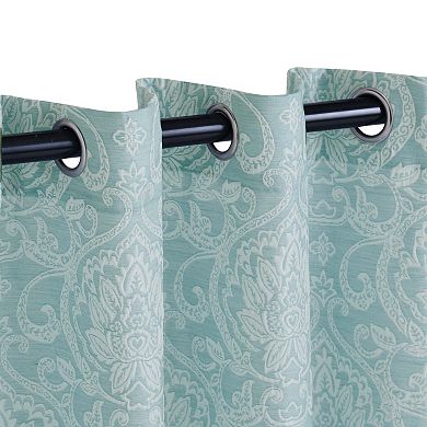 Superior Lotus Jacquard Pair of 2 Window Curtain Panels