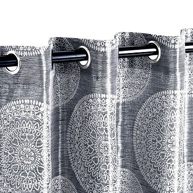 Superior Cordon Jacquard Set of 2 Grommet Top Window Curtain Panels