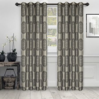 Superior Cordon Jacquard Set of 2 Grommet Top Window Curtain Panels