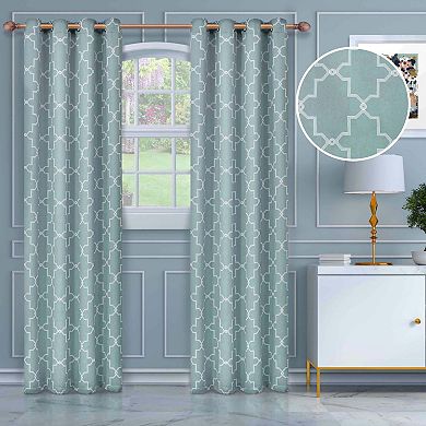 SUPERIOR Imperial Trellis 2-Pack Room Darkening Grommet Curtain Set