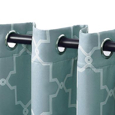 SUPERIOR Imperial Trellis 2-Pack Room Darkening Grommet Curtain Set
