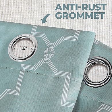 SUPERIOR Imperial Trellis 2-Pack Room Darkening Grommet Curtain Set