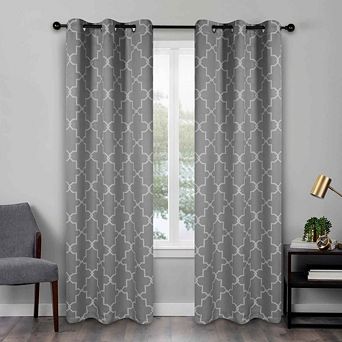 SUPERIOR Imperial Trellis 2-Pack Room Darkening Grommet Curtain Set