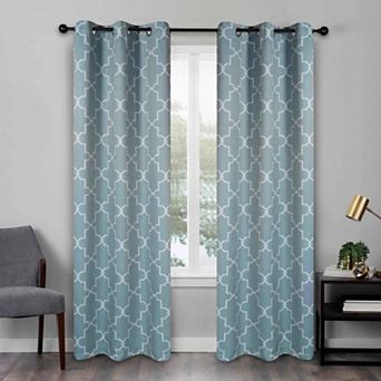 SUPERIOR Imperial Trellis 2-Pack Room Darkening Grommet Curtain Set