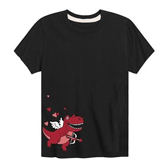 Boys 8-20 Valentine's Day Dino Cupid Tee