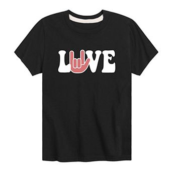 Boys 8-20 Love' Sign Language Tee