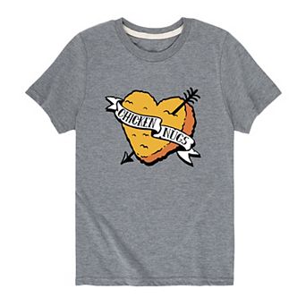 Boys 8-20 Chicken Nugget Heart Tattoo Tee