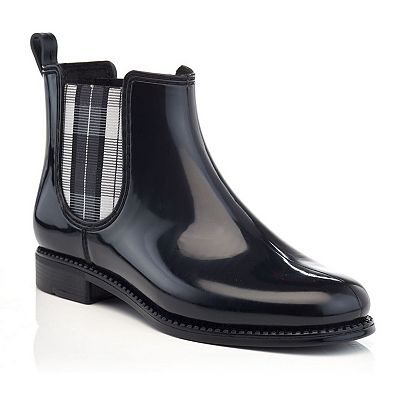 Henry Ferrera Marsala Plaid Women s Chelsea Rain Boots