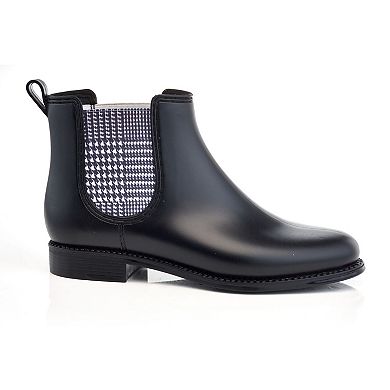 Henry Ferrera Marsala Houndstooth Women's Chelsea Rain Boots
