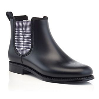 Henry Ferrera Marsala Houndstooth Women's Chelsea Rain Boots