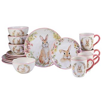 Certified International Easter Garden 16 pc Dinnerware Set