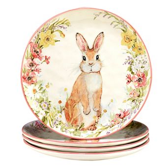 Certified International Easter Garden 4 pc Dinner Plate Set