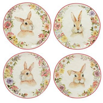 Certified International Easter Garden 4 pc Salad Plate Set