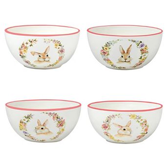 Certified International Easter Garden 4 pc Ice Cream Bowl Set