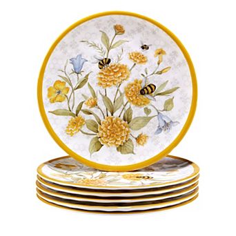 Certified International Bee Sweet 6 pc Salad Plate Set