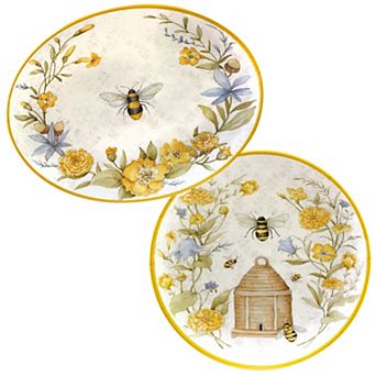 Certified International Bee Sweet 2 pc Platter Set