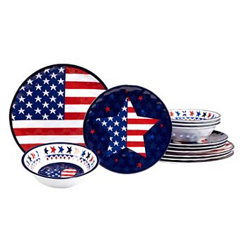 Certified International Stars & Stripes 12 pc Dinnerware Set