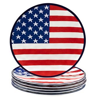 Certified International Stars & Stripes 6 pc Dinner Plate Set