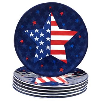 Certified International Stars & Stripes 6 pc Salad Plate Set