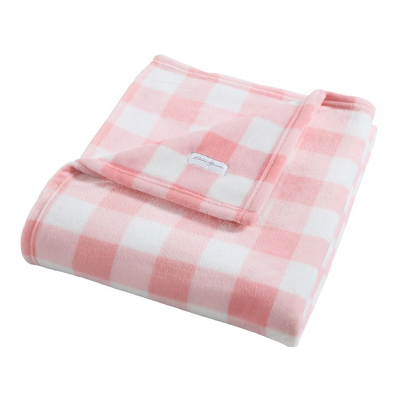 Eddie Bauer Kids Poppy Plaid Throw Blanket, Pink