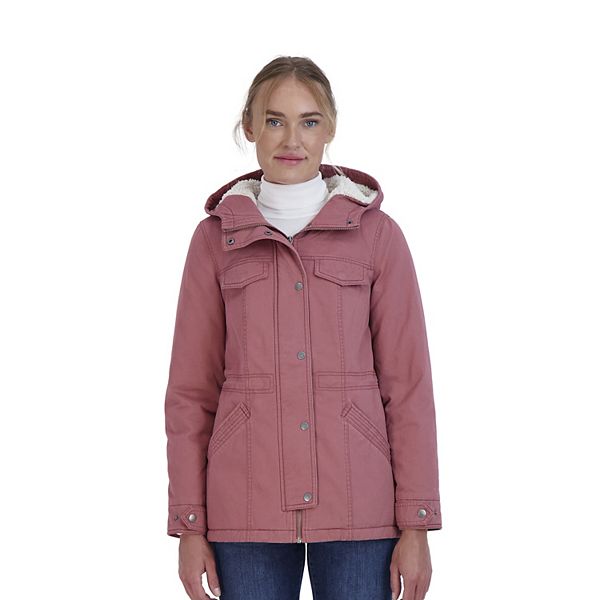 Juniors Sebby Sherpa-Lined Twill Anorak Jacket - Washed Mauve (X SMALL)