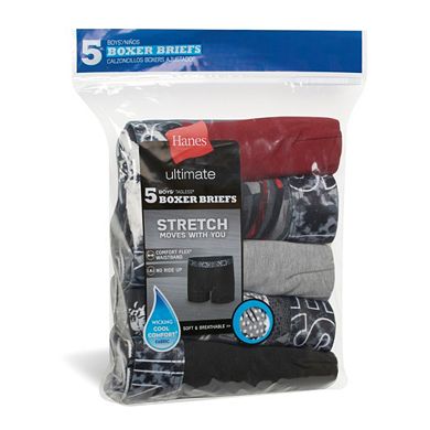 Boys 6-20 Hanes Ultimate® Stretch Boxer Briefs with Comfort Flex® Waistband and Cool Comfort®