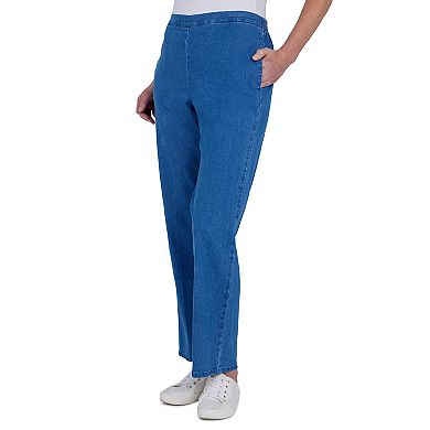 Women's Alfred Dunner Pull-On Proportioned High-Waisted Straight-Leg Pants