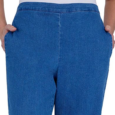 Women's Alfred Dunner Pull-On Proportioned High-Waisted Straight-Leg Pants