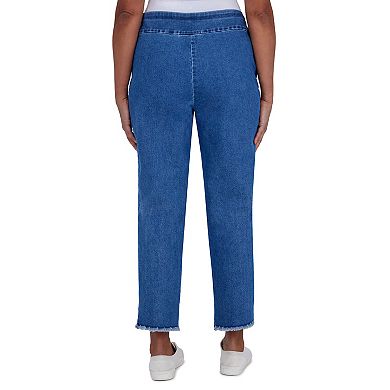 Women's Alfred Dunner Pull-On Super Stretch Embroidered Ankle Jeans