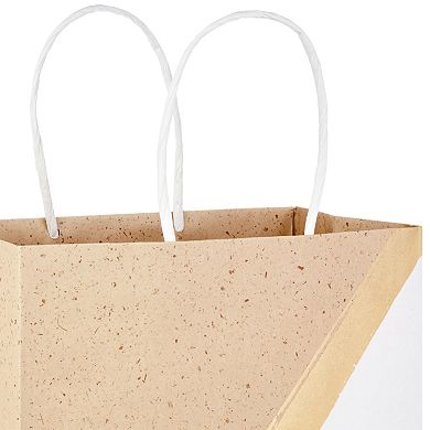 Hallmark 8-Count 9-in. Medium White & Kraft Paper Gift Bags