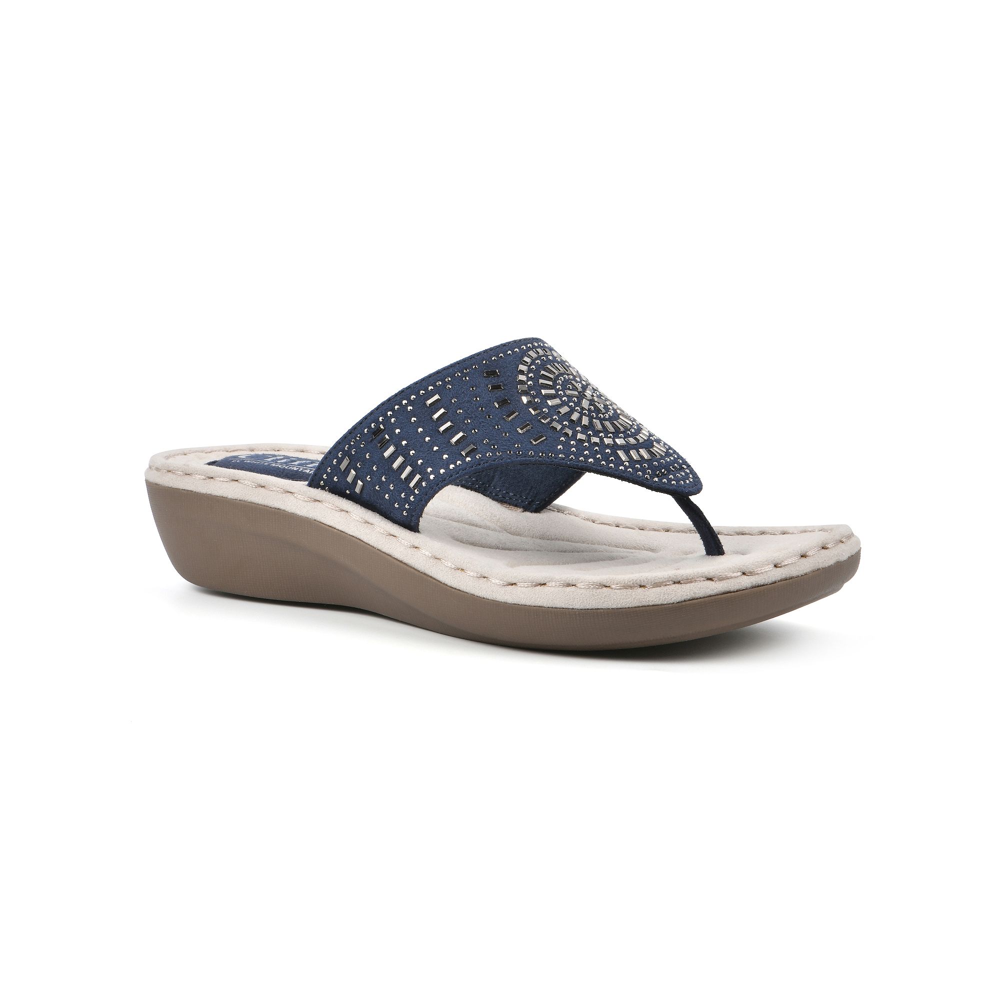 Cliffs By White Mountain Cienna Womens Thong Sandals, Size: 6.5 Wide, Blue