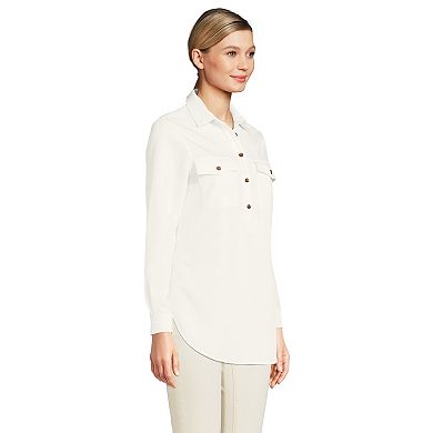 Petite Lands' End Relaxed Long-Sleeve Tunic Top