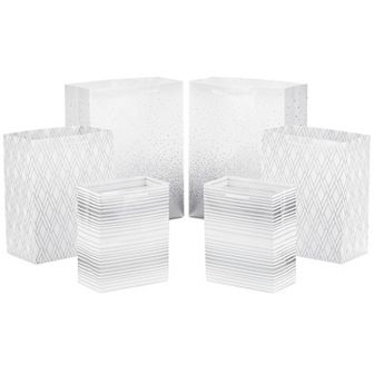 Hallmark 6-Count Silver Gift Bags in Assorted Sizes