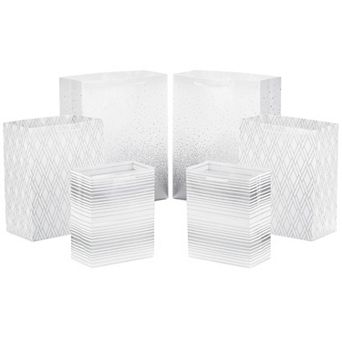 Hallmark 6-Count Silver Gift Bags in Assorted Sizes