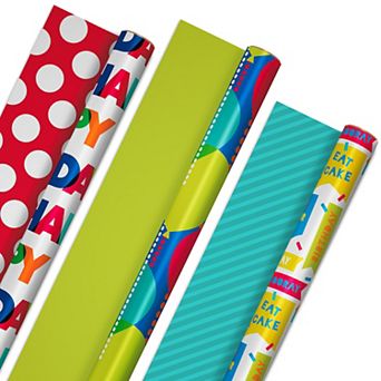 Hallmark Reversible Birthday Wrapping Paper 3-Pack