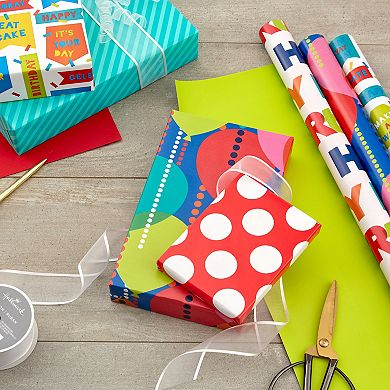Hallmark Reversible Birthday Wrapping Paper 3-Pack