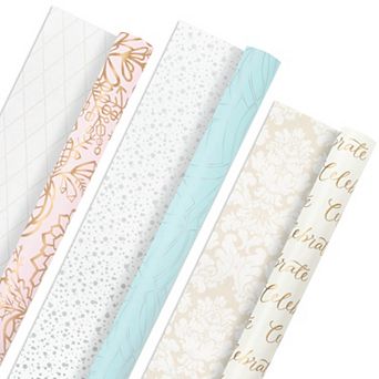 Hallmark 3-Pack Pastel Reversible Wrapping Paper